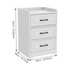3 Drawer Wooden Bedroom Bedside Cabinet Furniture Storage Nightstand Side Table