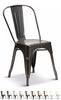 Style Industrial Metal Dining Chairs Vintage Retro Kitchen Cafe Stacking
