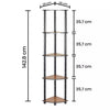 3/4/5 Tier Home Storage Corner Shelf Shelving Rack Unit Grey Display Stand
