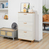 Slim Shoe Storage Cabinet with 3 Drawers and Adjustable Shelves for Hallway