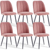 Set of 2,4,6 Velvet Suede Dining Chairs Upholstered seat Ergnomic with Metal Leg