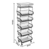 2-6 Tier Vegetable Fruit Trolley Cart Kitchen Rack Storage Basket Holder Shelf