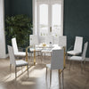 Luxury Dining Table Set Kitchen Table and Chairs Round/Square Metal Glass Table