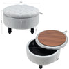 Upholstered Flip Foot Rest Storage Ottoman Window Seat End Stool PU/Velvet/Linen