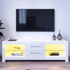 Modern TV Stand Unit Cabinet Living Room Set Entertainment Gloss Doors Free LED