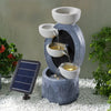 Solar Powered Water Feature Outdoor Fountain Garden Ornament LED Statue Lights