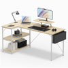 L-Shaped Corner Computer Desk Large PC Table Workstation with Storage Bookcase