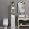 Modern Bathroom Tall Cabinet with Storage Shelf&Door Corner Shelf Bookshelf