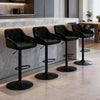 Set of 2/4 Bar Stools Velvet w/Armrest 8cm Thick Seat Swivel Bar Chair Breakfast
