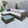 Rattan Garden Furniture Set Corner Sofa Glass Table Patio Outdoor Patio Wicker