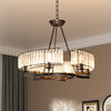 Modern Farmhouse Crystal Chandelier Black Antique Pendant Light Ceiling Fixture