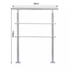 Stainless Steel Hand Rail Balustrade 2 Cross Bar Porch Garden Safety Stair Rails