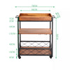 Industrial Drinks Trolley Kitchen Bar Shelves Storage Unit Wine Serving Cart UK