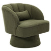 360° Swivel Accent Chair Upholstered Barrel Chair w/Striped Backrest Living Room