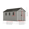 16x8 12x8 8x8FT Plastic Garden Tool Storage Shed Outdoor Lockable Bike Bin House