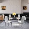 Luxury Dining Table Set Kitchen Table and Chairs Round/Square Metal Glass Table