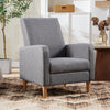 Accent Chair Wingback Armchair with Wood Frame for Living Room Grey New