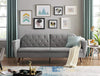 3 Seater Velvet Sofa Bed Click Clack 5 Colour Luxury Button Tufted Sleeper Couch