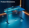 Gaming Desk with LED Lights & Power Outlet, Computer Desk with Monitor Stand