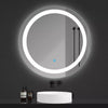 Round Bathroom Mirror with Bluetooth 3 LED Lights Illuminated Demister