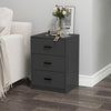 3 Drawer Wooden Bedroom Bedside Cabinet Furniture Storage Nightstand Side Table
