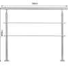 Outdoor Hand Rail Stainless Steel Balustrade Step Stair Handrail Cross Bar Porch