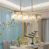 Crystal Dining Room Island Pendant Lamp Long Chandeliers Rectangle Ceiling Light