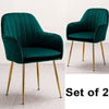 2/4PCS Dining Chairs Velvet Set Padded Seat Metal Leg Kitchen Chair Home Office