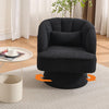 360° Swivel Accent Chair Upholstered Barrel Chair w/Striped Backrest Living Room