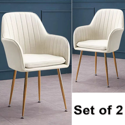 2/4PCS Dining Chairs Velvet Set Padded Seat Metal Leg Kitchen Chair Home Office