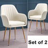 2/4PCS Dining Chairs Velvet Set Padded Seat Metal Leg Kitchen Chair Home Office