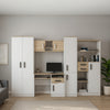 Macius Kids Bedroom Set – Wardrobe, Desk, Bookcase & Storage Shelf White