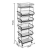 3/5/6 Tier Vegetable Fruit Trolley Cart Kitchen Rack Storage Basket Holder Shelf