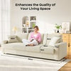 3/4 Seater Corduroy Sofa Jumbo Cord Modern Sofa Couch Seats with 2 Pillows Soft