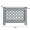 Radiator Cover MDF Wood Cross Pattern Grill Wall Cabinet Traditional Furniture