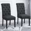 1/2/4/6 Dining Chairs Armchair High Back Linen/Velvet Upholstered Wood Legs Home