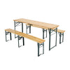 German Style Beer Hall Table Benches Vintage Wooden Folding Trestle Picnic BBQ