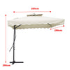 Large Square Beach Umbrella, Outdoor Stall Parasol, Sun Shade Homestay Wrench