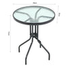 Outdoor Furniture Round Table Glass Top Coffee Dining Balcony Leisure Chair Seat