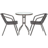Outdoor Furniture Round Table Glass Top Coffee Dining Balcony Leisure Chair Seat