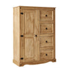 Corona 2 Door Wardrobe Tallboy 1 Door 4 Drawer Chest Mexican Solid Pine Bedroom