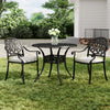 3 Pcs Cast Aluminum Bistro Set Garden Furniture Dining Table Chair Cast Aluminum