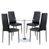 70cm Round Dining Table &2 4 Black Chairs Padded Seat Kitchen Dining Room Lounge