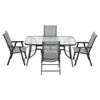 Garden Patio Table And 4/6 Foldable Chairs Outdoor Seating Set W/ Parasol Hole