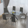 130cm Glass Dining Table & 2/4/6 Chairs Set Rectan Kitchen Home Office Furniture