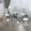 130cm Glass Dining Table & 2/4/6 Chairs Set Rectan Kitchen Home Office Furniture