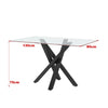 130cm Glass Dining Table & 2/4/6 Chairs Set Rectan Kitchen Home Office Furniture