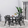 Black Cast Aluminium Elizabeth Round Table Garden Dining Table Chair Bistro Set