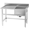 Commercial Kitchen Stainless Steel Catering Sink Wash Basin Sinks Table & Waste