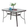 Rectangle Outdoor Garden Table and Chair Set Patio Seats with Parasol Base Hole